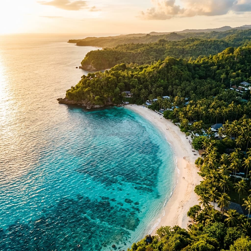 Breathtaking aerial view of tropical waters